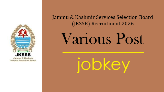 JKSSB Various Post Online Form 2026-jobkey